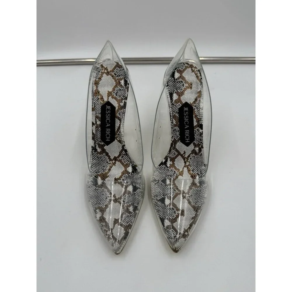Jessica Rich So Fancy Sandal Snake Print Stiletto Pumps New Size EU 38 USA 7.5 8 - Picture 1 of 10